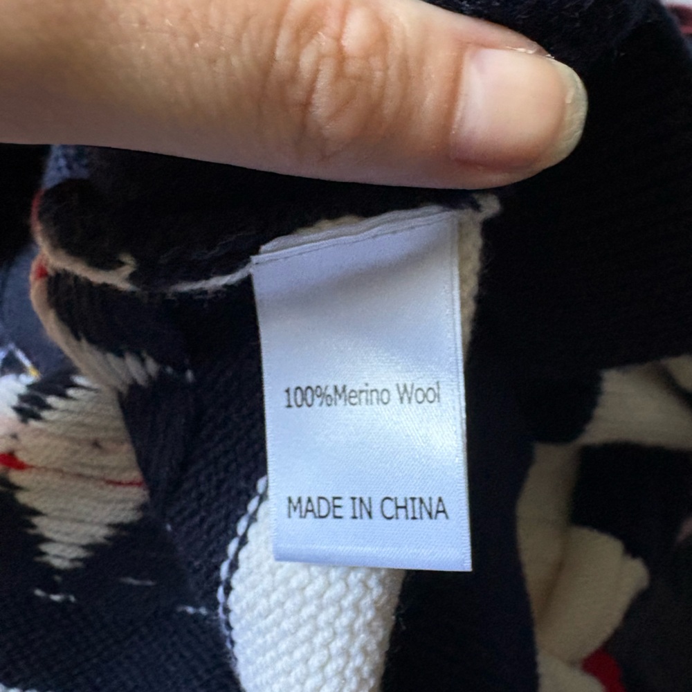 NWOT La Ligne Fairisle Patchwork Cardigan Navy Multi Extra Large (XL) 100% Wool - Picture 8 of 13